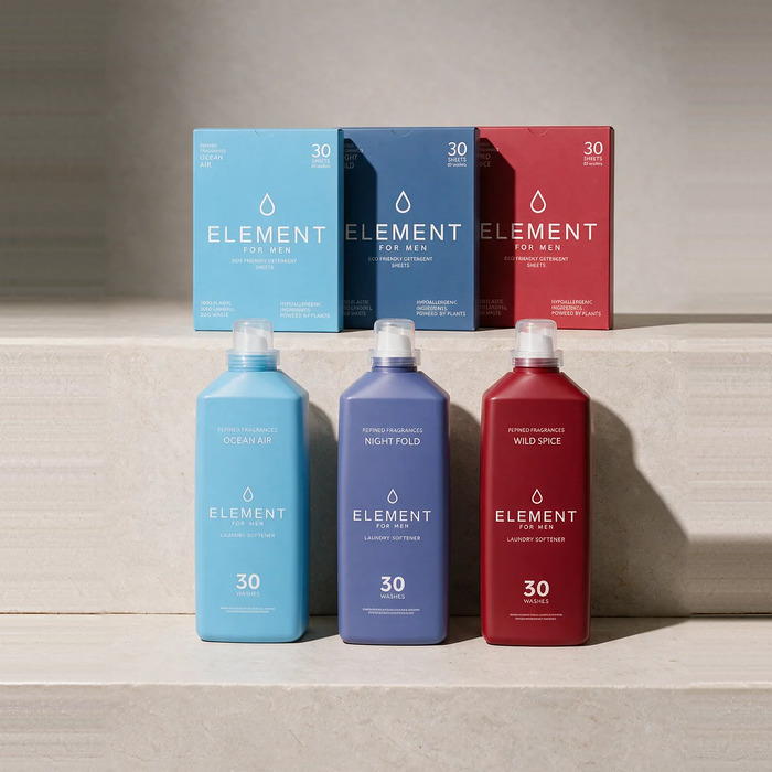The Wardrobe Bundle — all three Element scents in detergent sheets and fabric softener