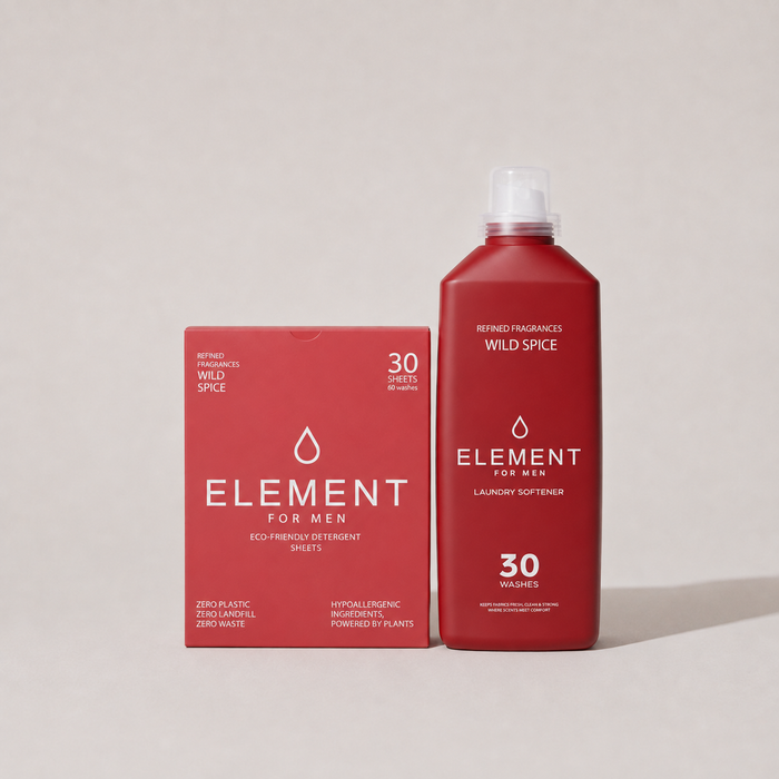 Element Wild Spice laundry bundle — detergent sheets and 1L fabric softener