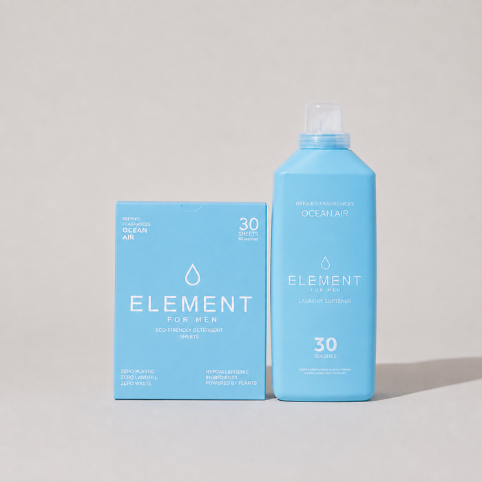 Element Ocean Air laundry bundle — detergent sheets and 1L fabric softener