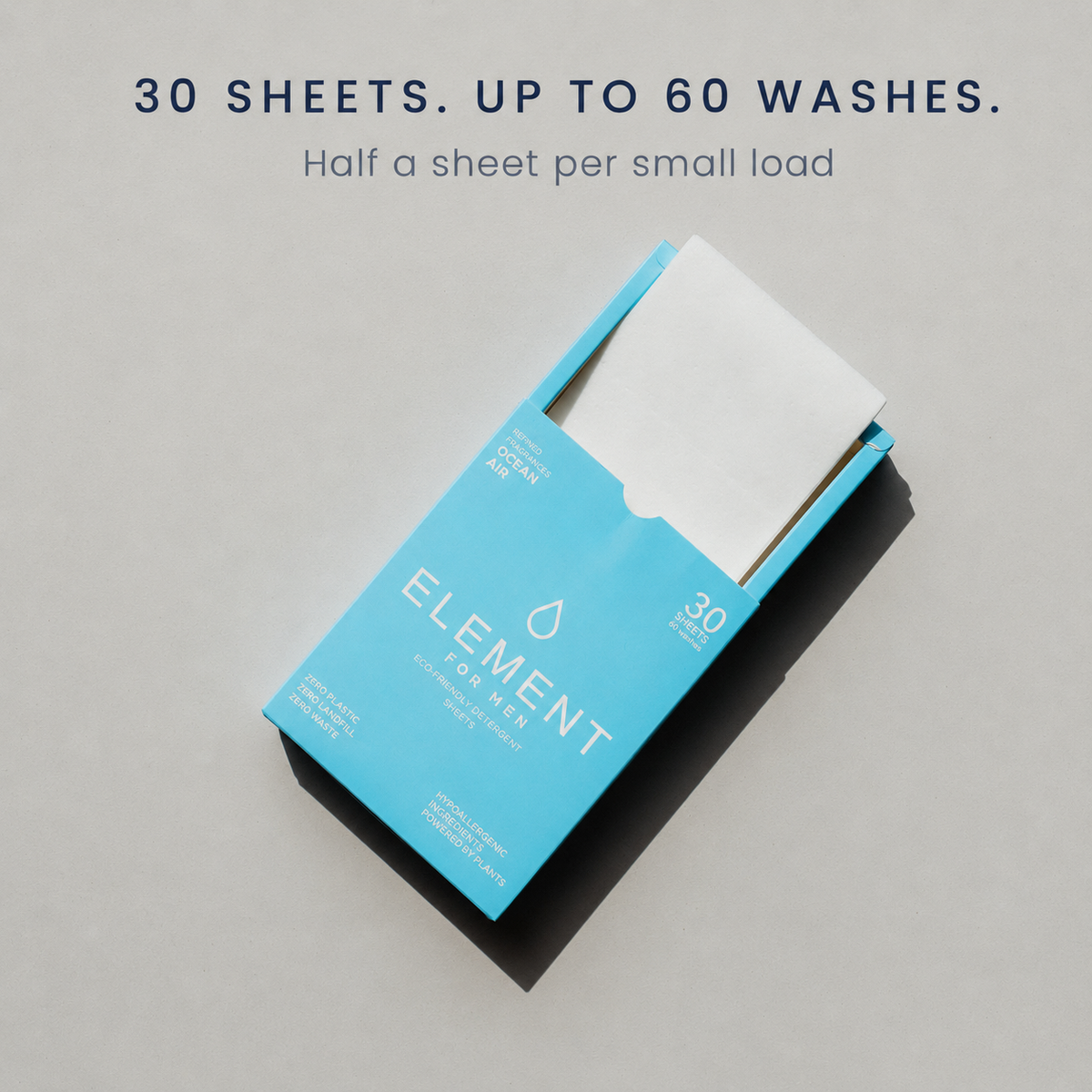 Ocean Air bundle — 30 complete washes, up to 60 if you halve the sheets